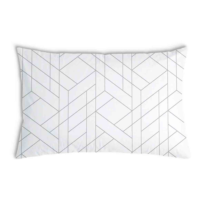 Gezondheidskussen wit met geometrisch patroon