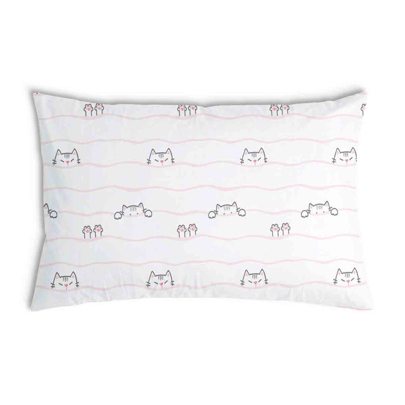 Gezondheidskussen wit met kleine katten