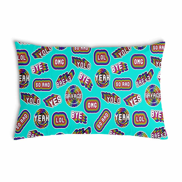 Gezondheidskussen turquoise met spreuken