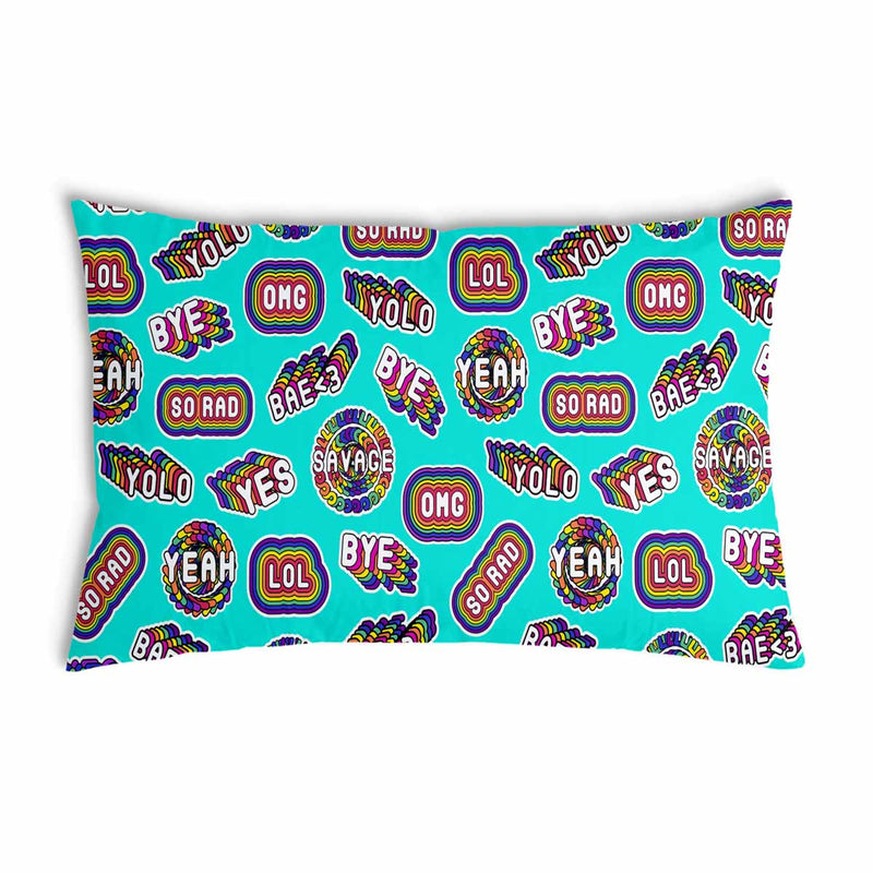 Gezondheidskussen turquoise met spreuken