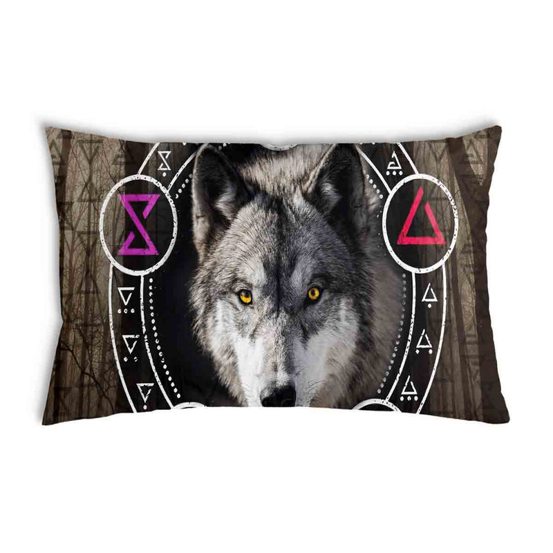 Gezondheidskussen bruin met wolf