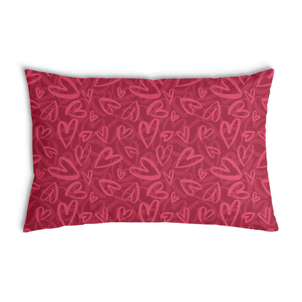 Gezondheidskussen Rood met roze hartmotief