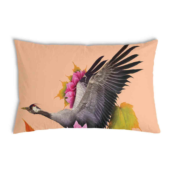 Gezondheidskussen Oranje met Kraanvogel