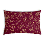 Gezondheidskussen rood met grappige kerstmotieven
