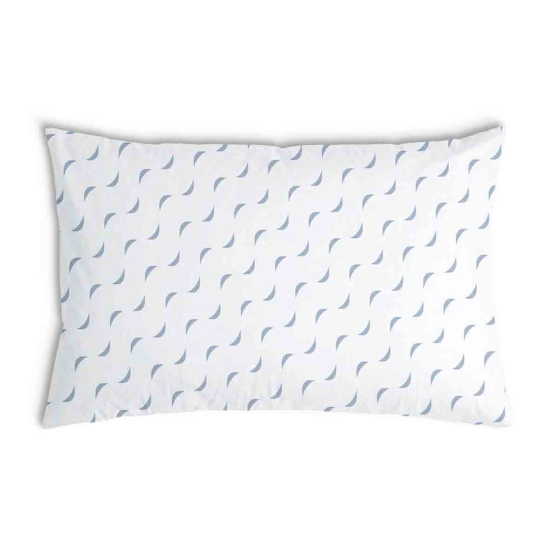 Gezondheidskussen wit met blauwe golven