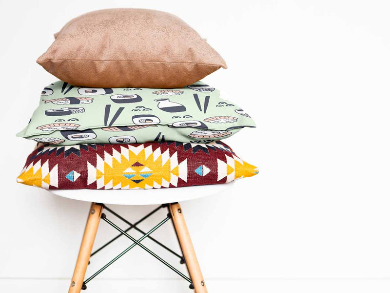 Gezondheidskussen lichtgroen met sushi