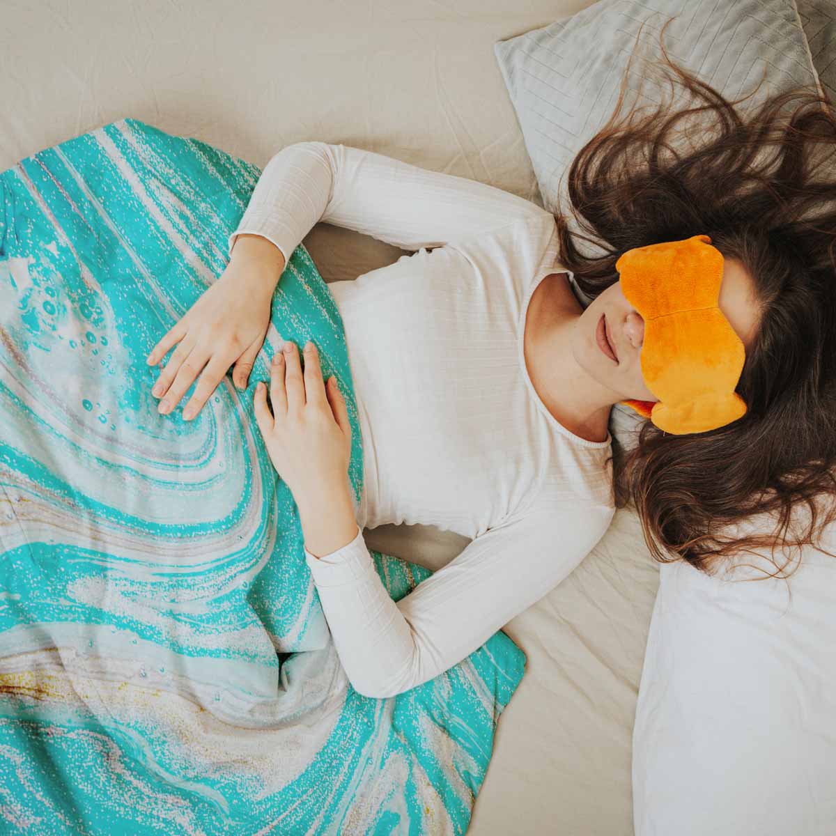 Original Therapiedecke - Baumwollbezug Marmor Türkis