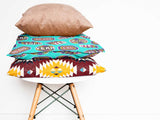 Gezondheidskussen turquoise met spreuken