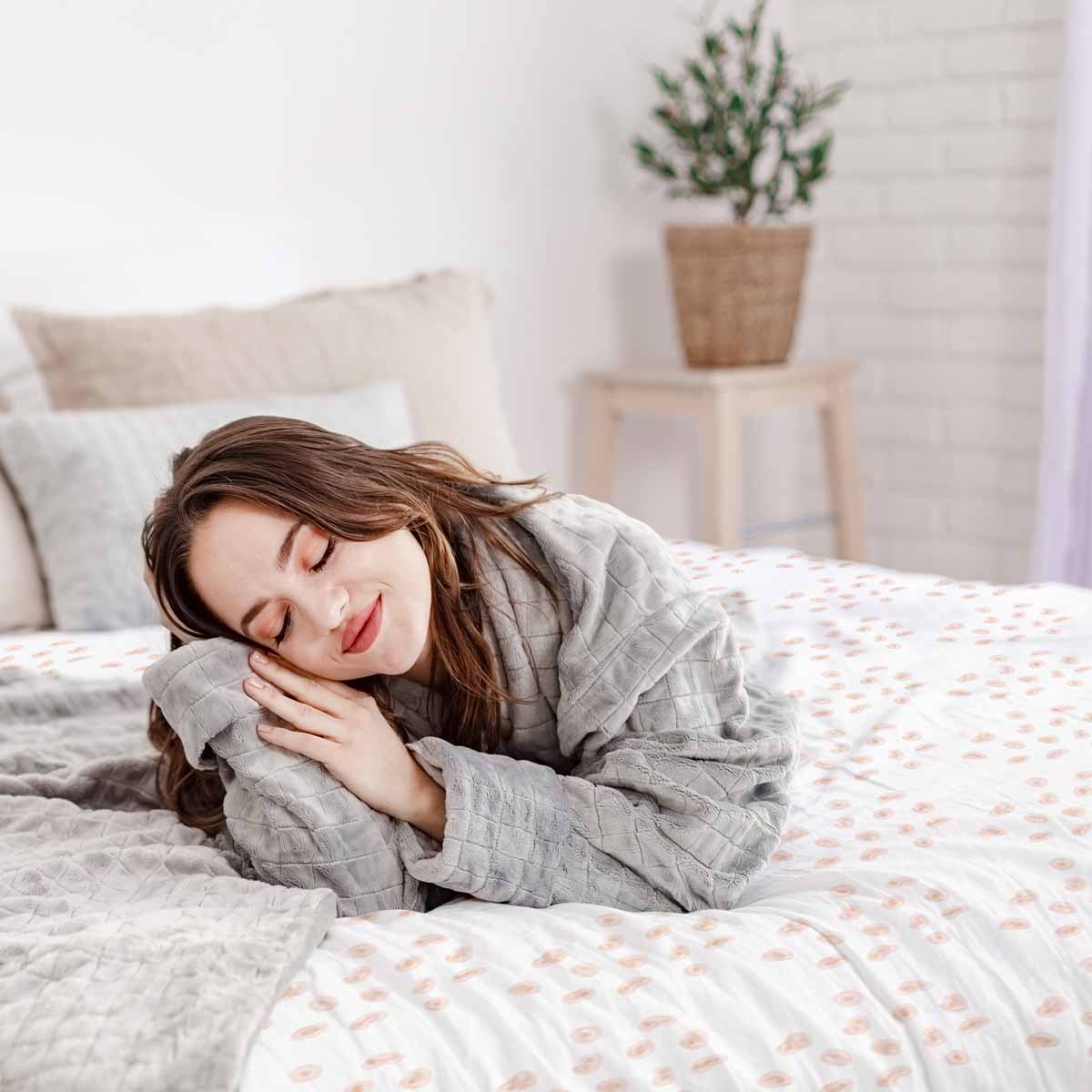 Therapiedekens beddengoedset met oranje stippen