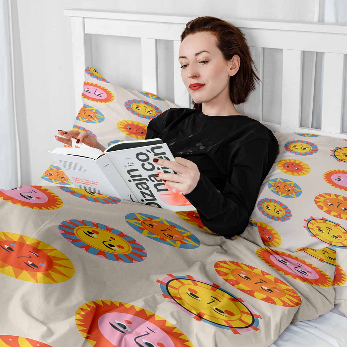 Original Therapiedecke - Baumwoll Bettwäsche Set Beige mit Sonnen