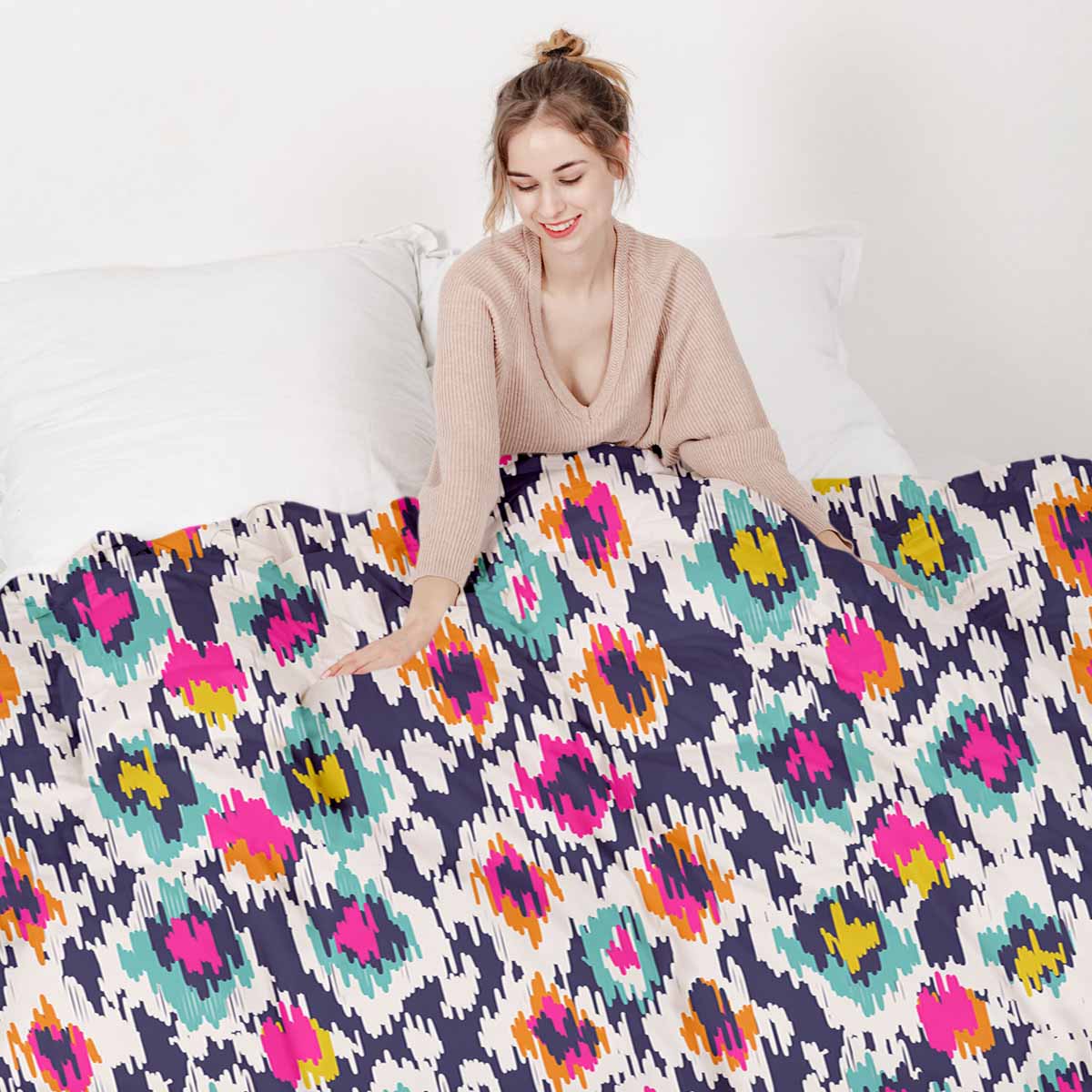 Original Therapiedecke - Baumwoll Bettwäsche Set Bunt mit Leoprint