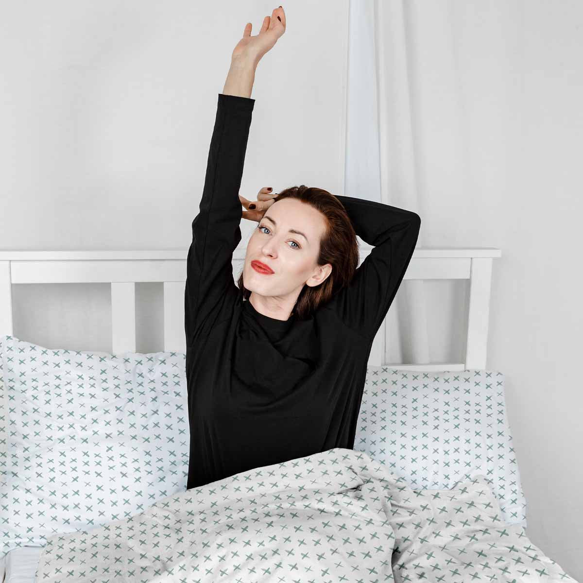 Originele therapiedeken - katoenen hoes wit met groene kruisen