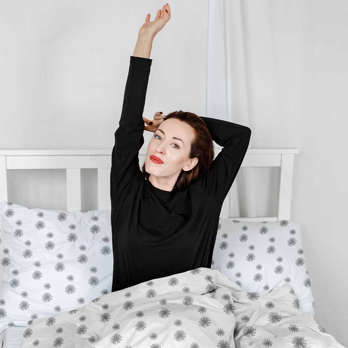 Original Therapiedecke - Baumwoll Bettwäsche Set Weiß mit grauen Quasten