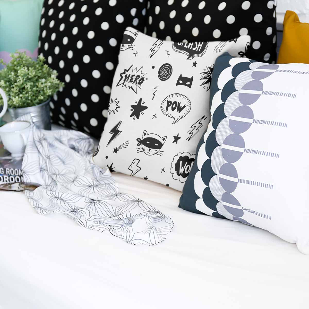 Gezondheidskussen Wit Superhelden