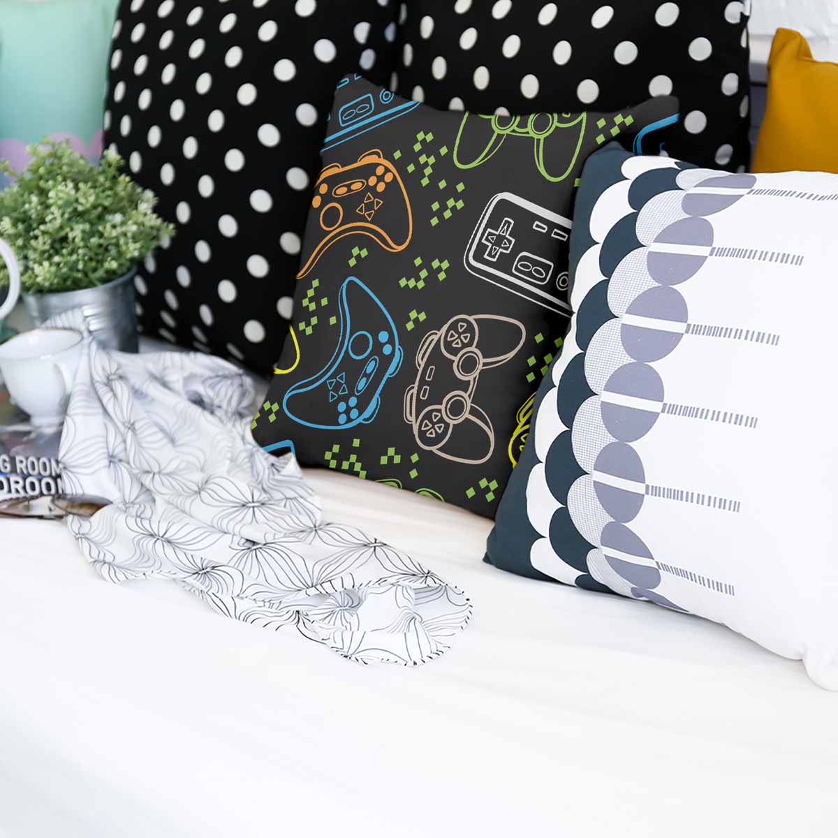 Gezondheidskussen Zwart met Spelconsoles