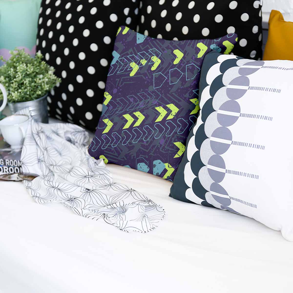 Gesundheitskissen Dunkelblau mit Pfeilen