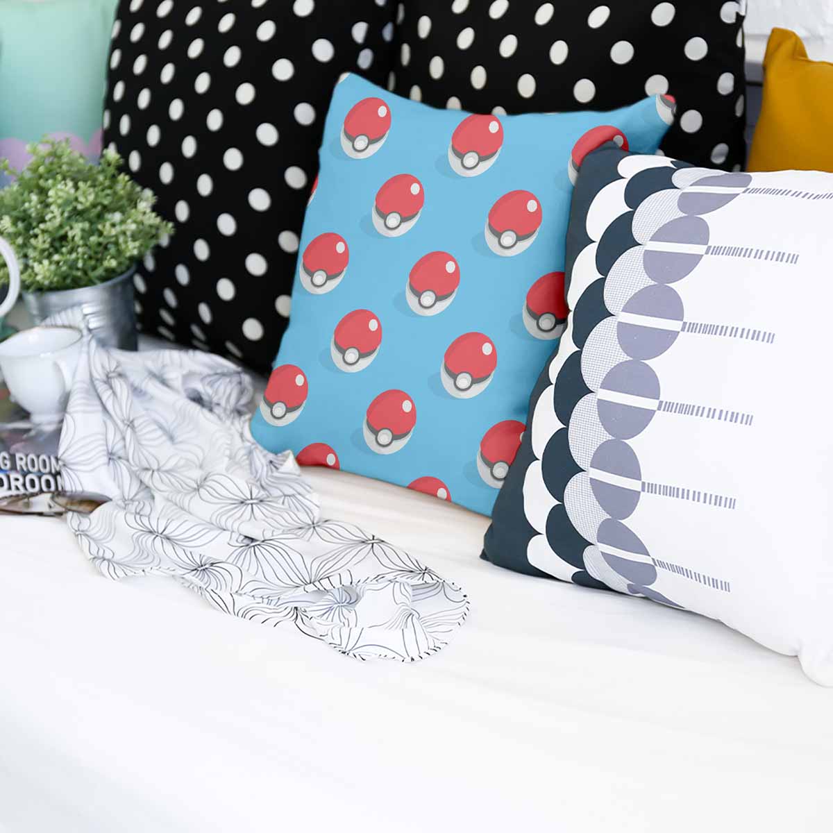 Gezondheidskussen Lichtblauw met Pokemon