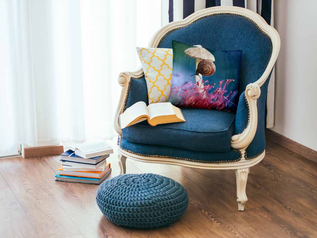 Gezondheidskussen met paddenstoel en slak