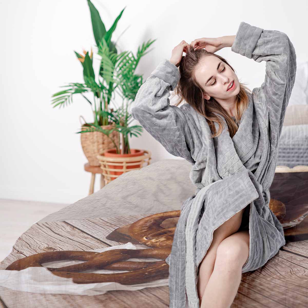 Therapiedekens beddengoedset met pretzels