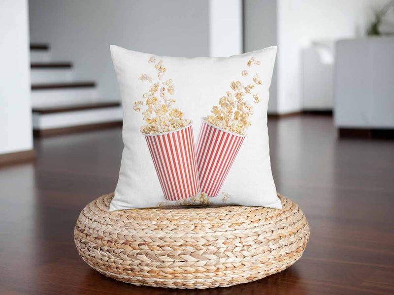 Gezondheidskussen wit met popcorn