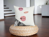 Gezondheidskussen wit met lippen