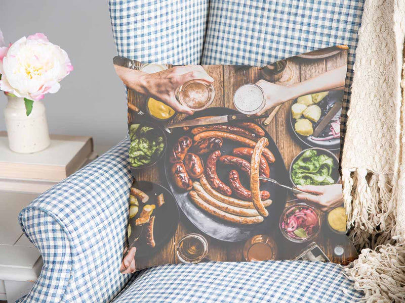 Gezondheidskussen met worstbord