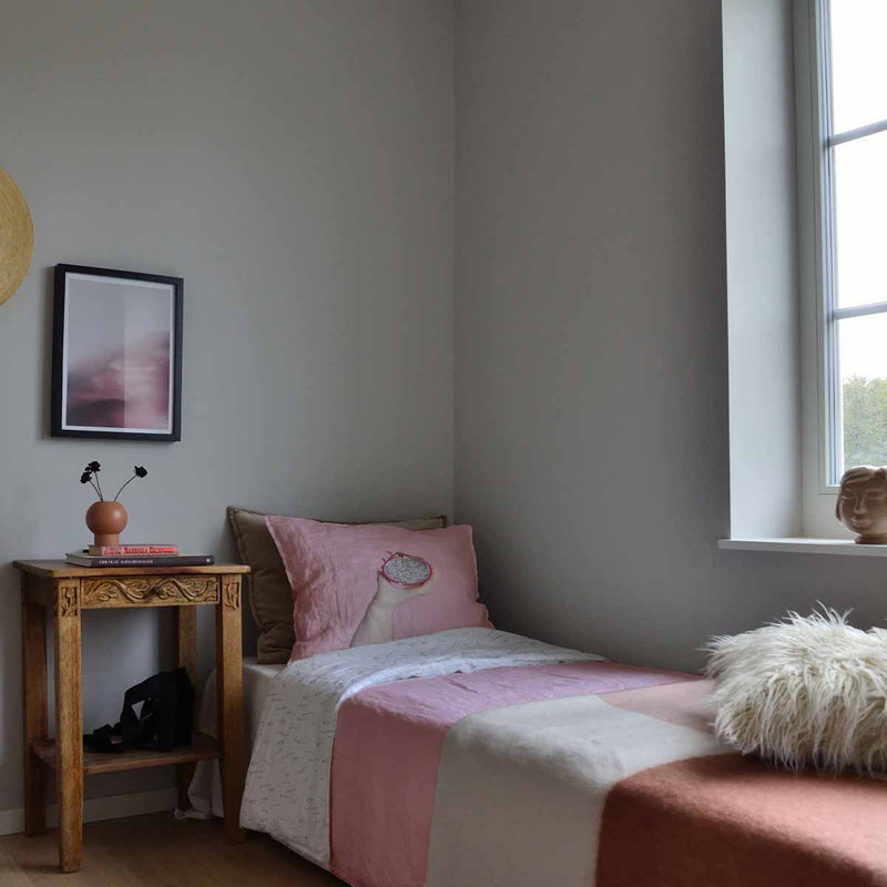 Therapiedekens beddengoed set roze met drakenfruit