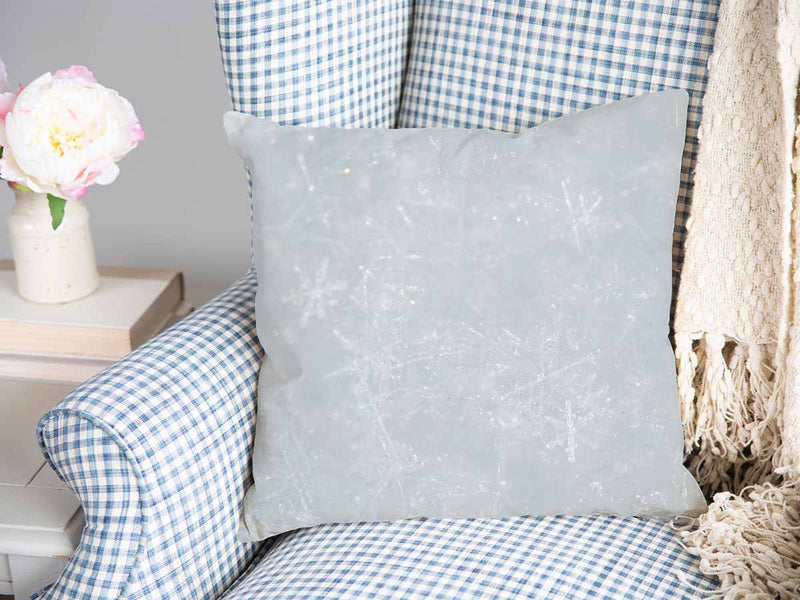 Gezondheidskussen grijs met sneeuwvlokken