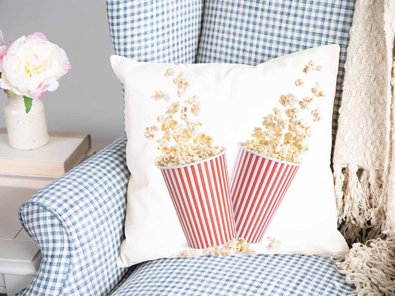 Gezondheidskussen wit met popcorn