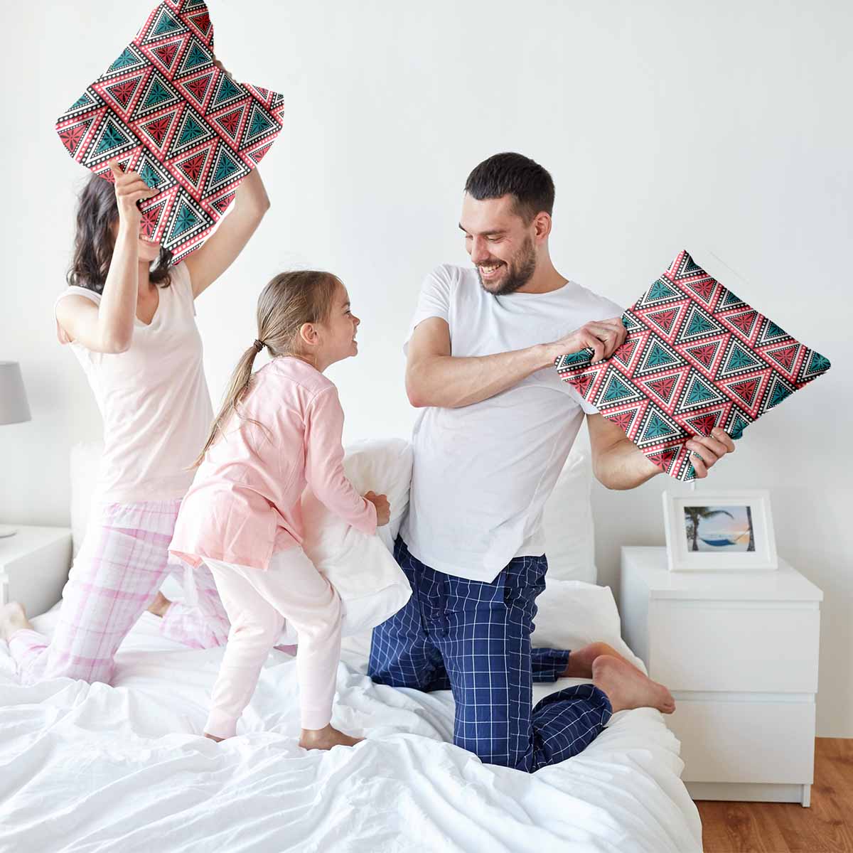 Gesundheitskissen mit bunten Dreiecken