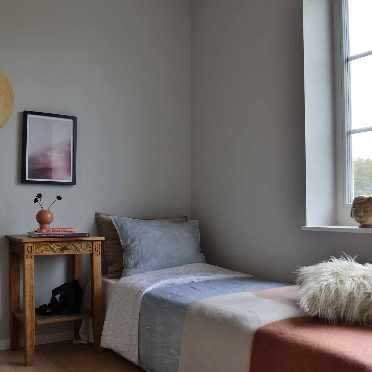 Therapiedekens beddengoed set grijs met sneeuwvlokken