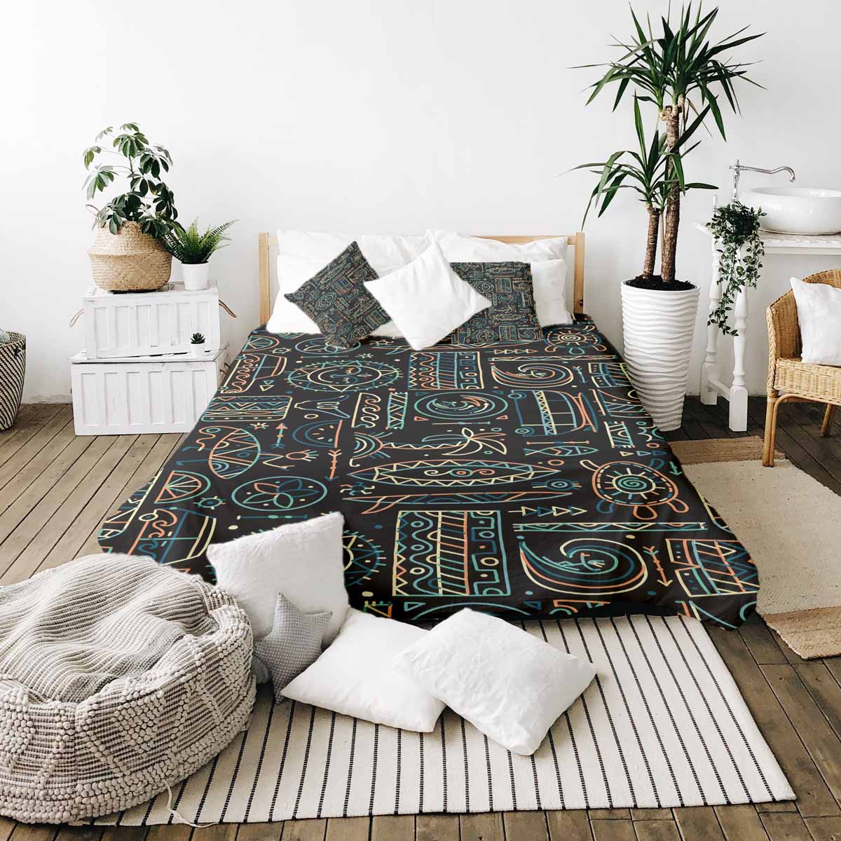 Therapiedekens beddengoedset met groen Hawaii-patroon