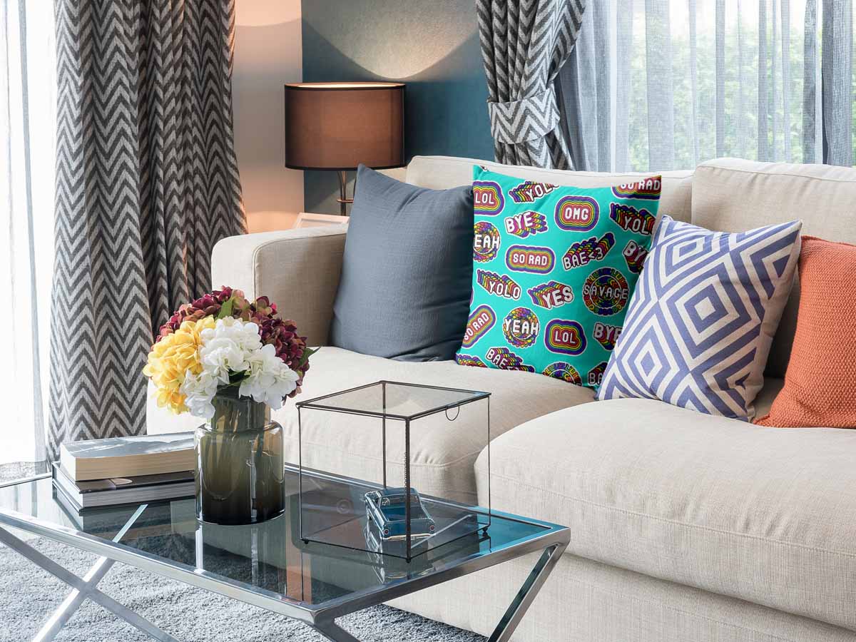 Gesundheitskissen Türkis mit Sprüchen