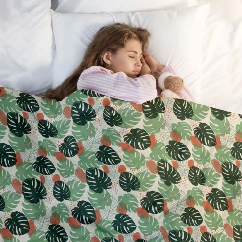 Original Therapiedecke - Baumwollbezug Helle Monstera