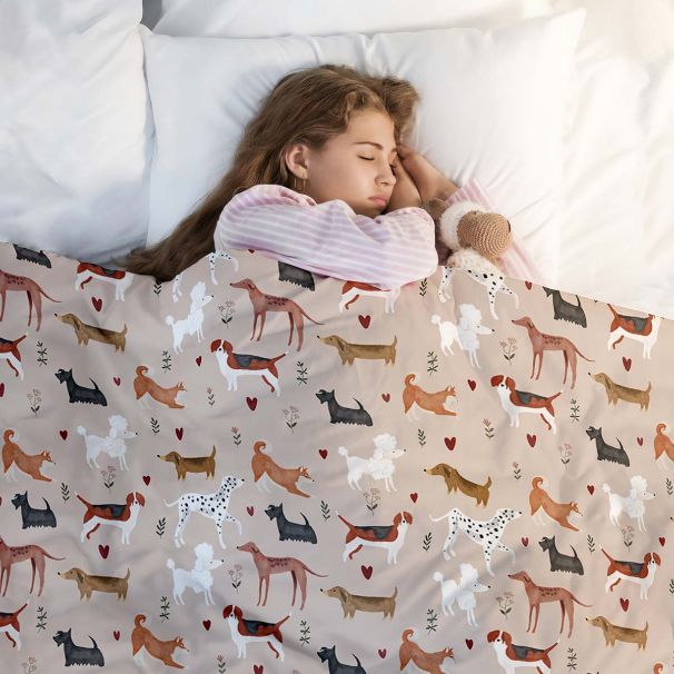 Original Therapiedecke - Hunde Gewichtsdecke mit Baumwollbezug für Kinder