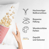 Gezondheidskussen wit met popcorn