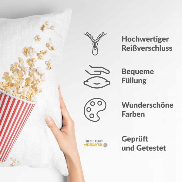 Gezondheidskussen wit met popcorn