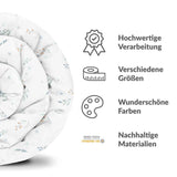 Therapiedekens beddengoed set wit met lentebloemen