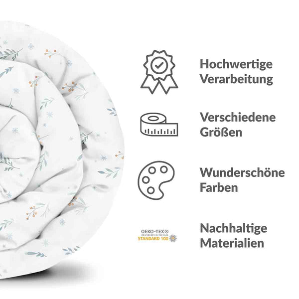 Therapiedekens beddengoed set wit met lentebloemen