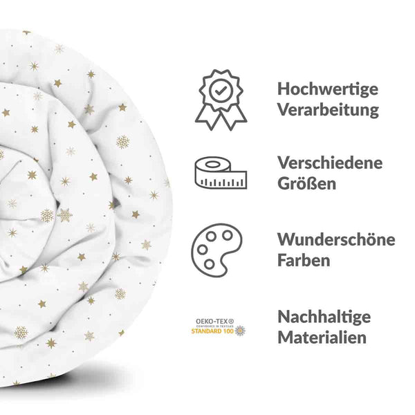 Therapiedekens beddengoedset wit met gouden sterren