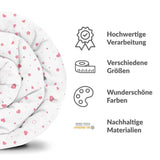 Therapiedekens katoenen hoes roze harten en bloemen