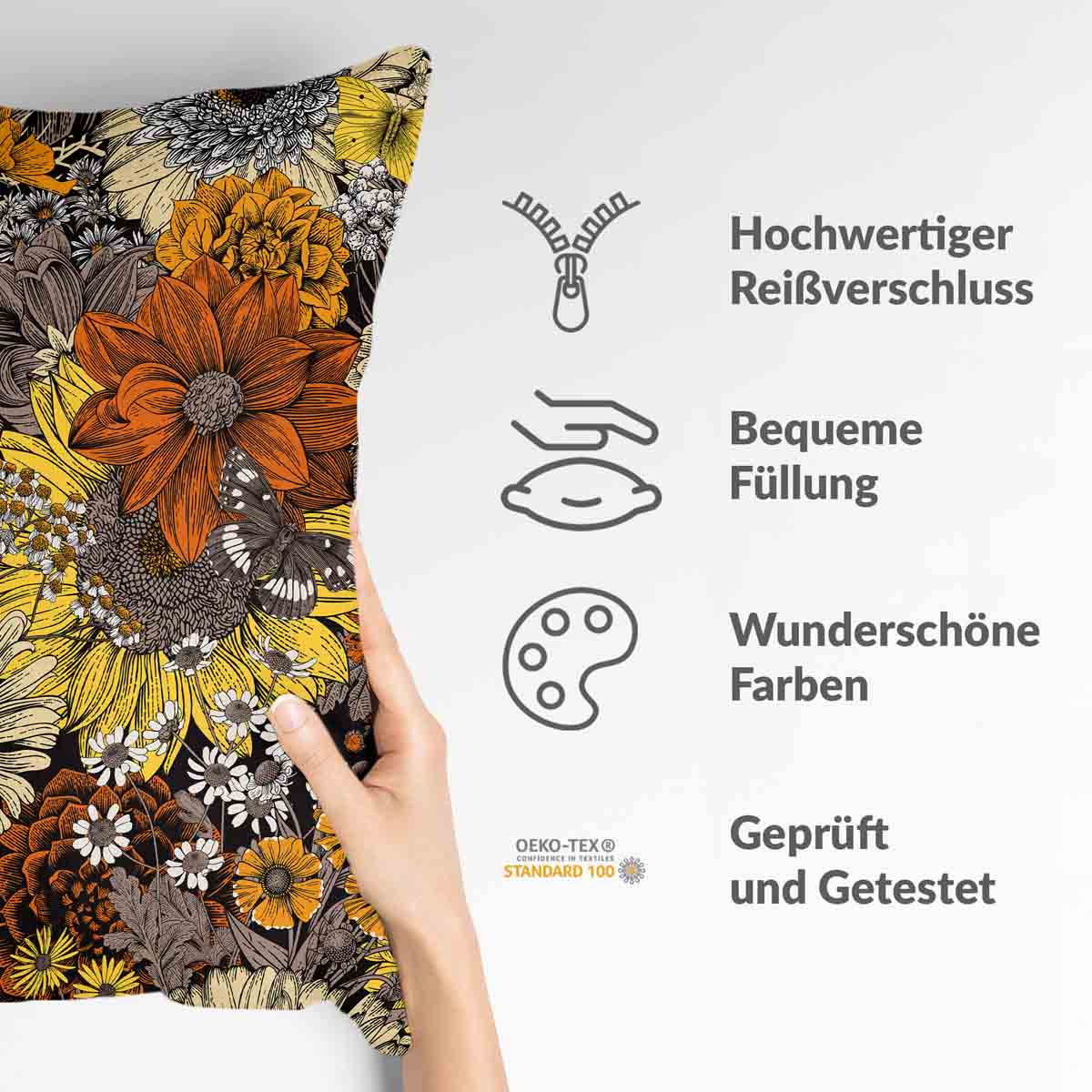 Gezondheidskussen gele bloemen