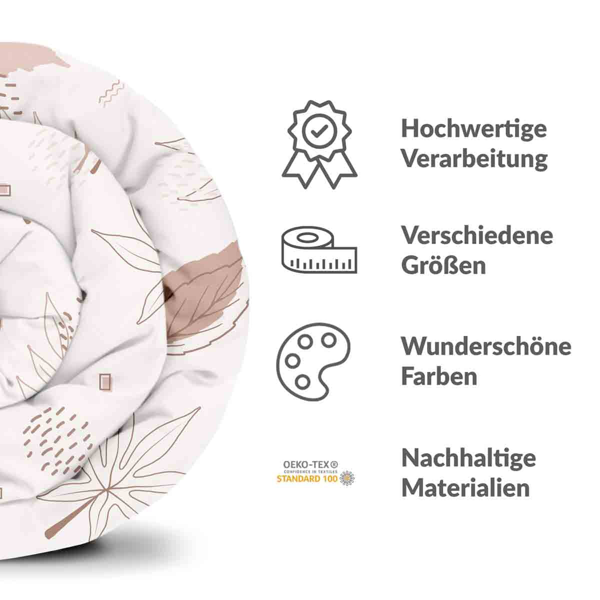Original Therapiedecke - Baumwollbezug Rosa mit Blättern