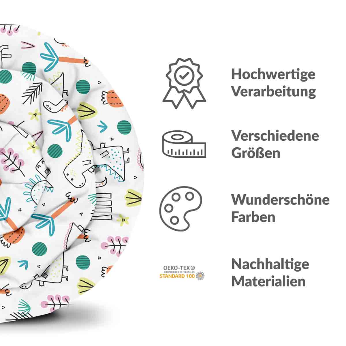 Therapiedekens beddengoedset met kleurrijke dino's