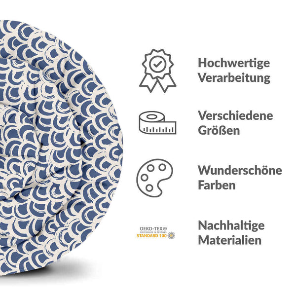 Therapiedekens katoenen hoes blauw golfpatroon