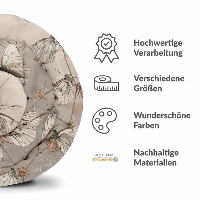 Therapiedekens katoenen hoes beige met motten