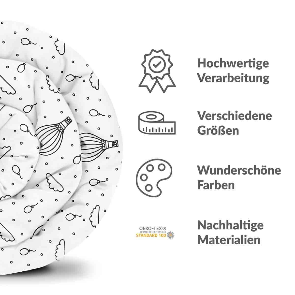 Original Therapiedecke - Baumwollbezug Heißluftballons