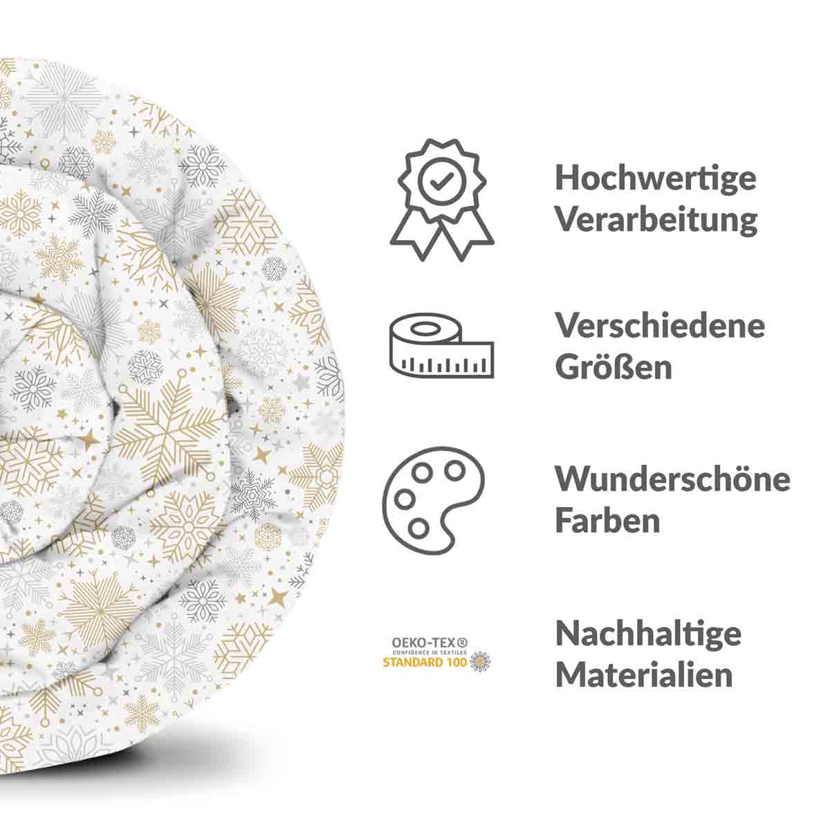 Original Therapiedecke - Baumwollbezug helles Schneegestöber