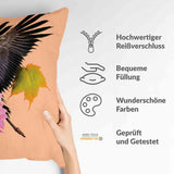 Gezondheidskussen Oranje met Kraanvogel