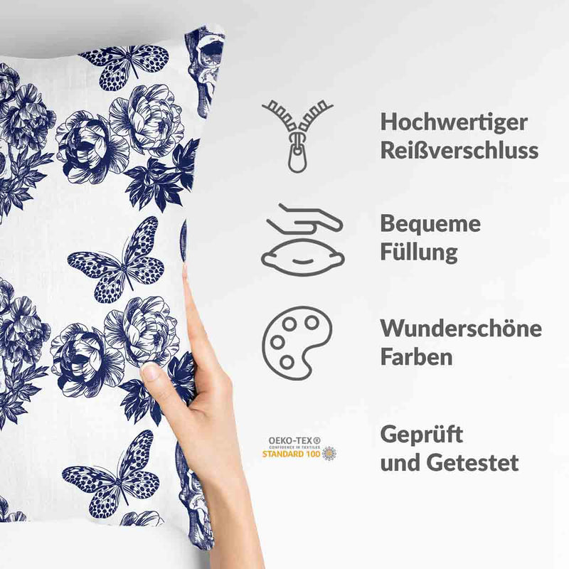 Gezondheidskussen Bloemen Schedel
